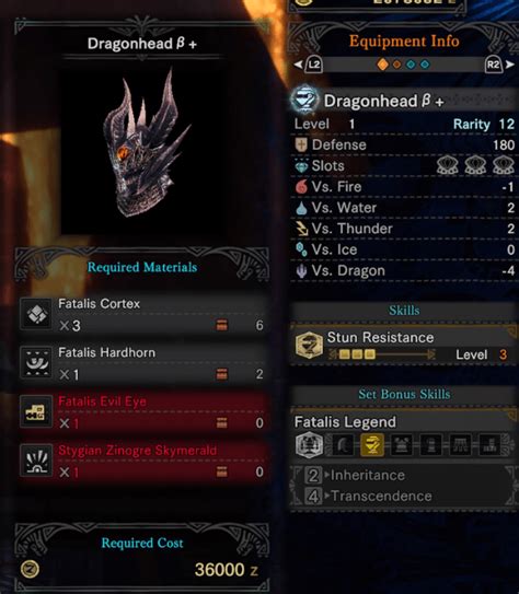 Dragonhead · Dragonhide · Dragonclaws · Dragonbarbs .